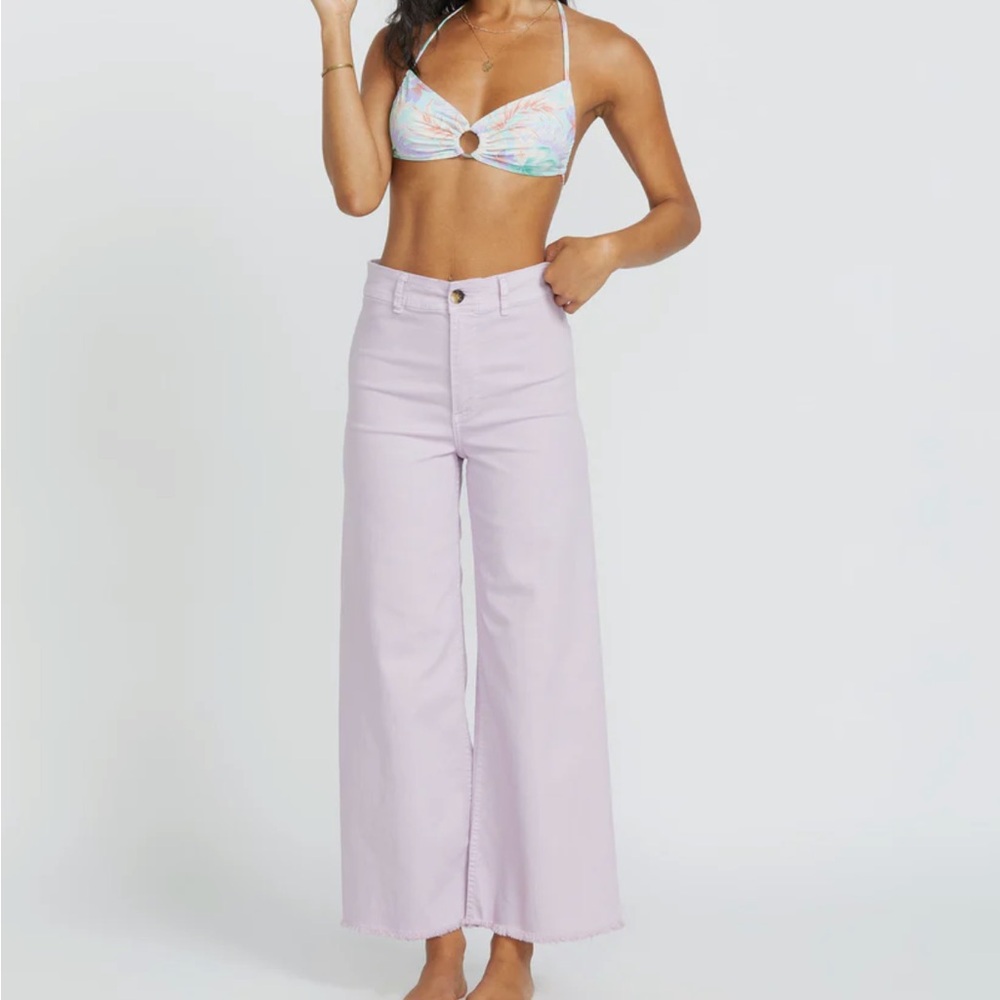 Billabong Light Pink Denim wide leg high rise Pants